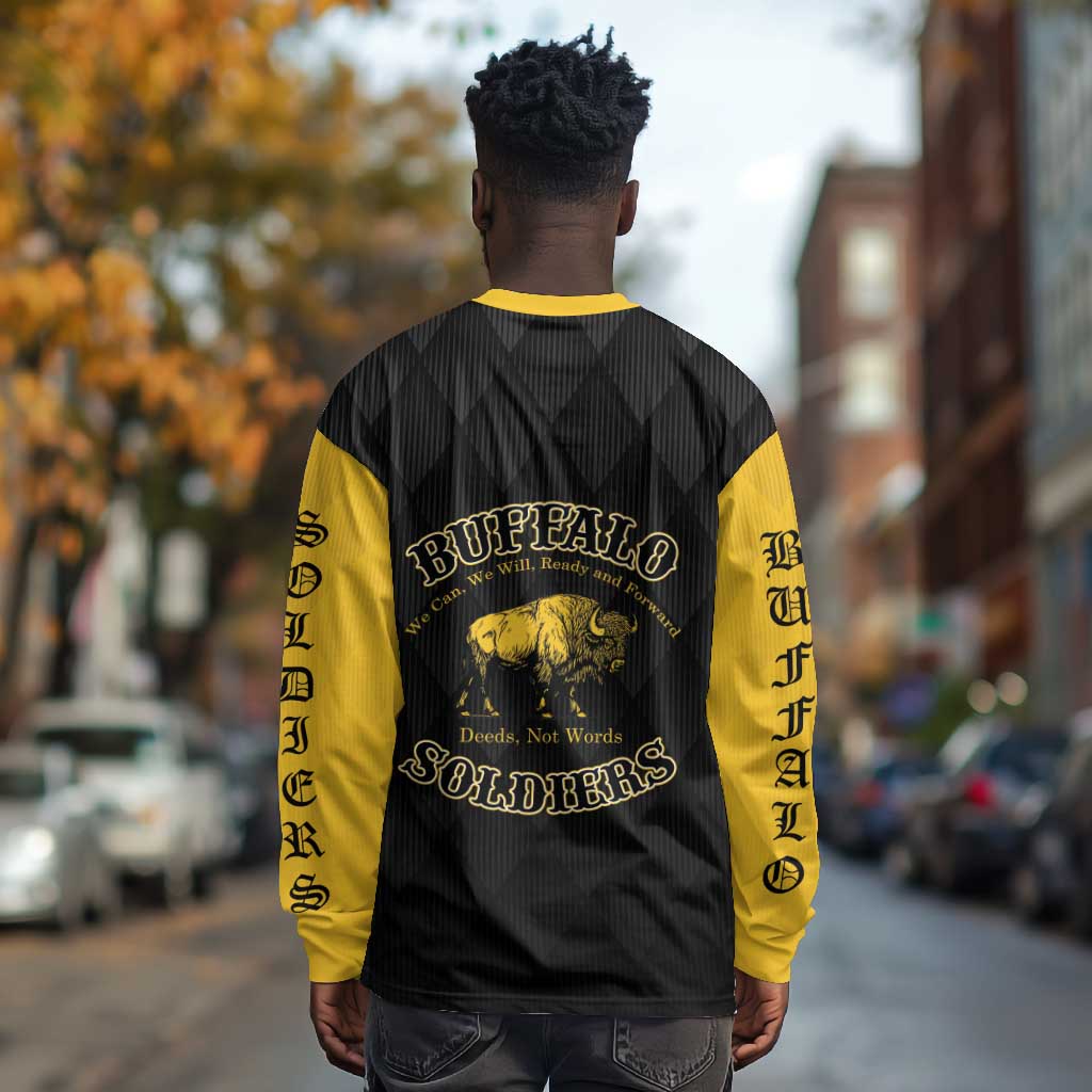 Personalized Buffalo Soldiers Long Sleeve Shirt We Can We Will Ready and Forward