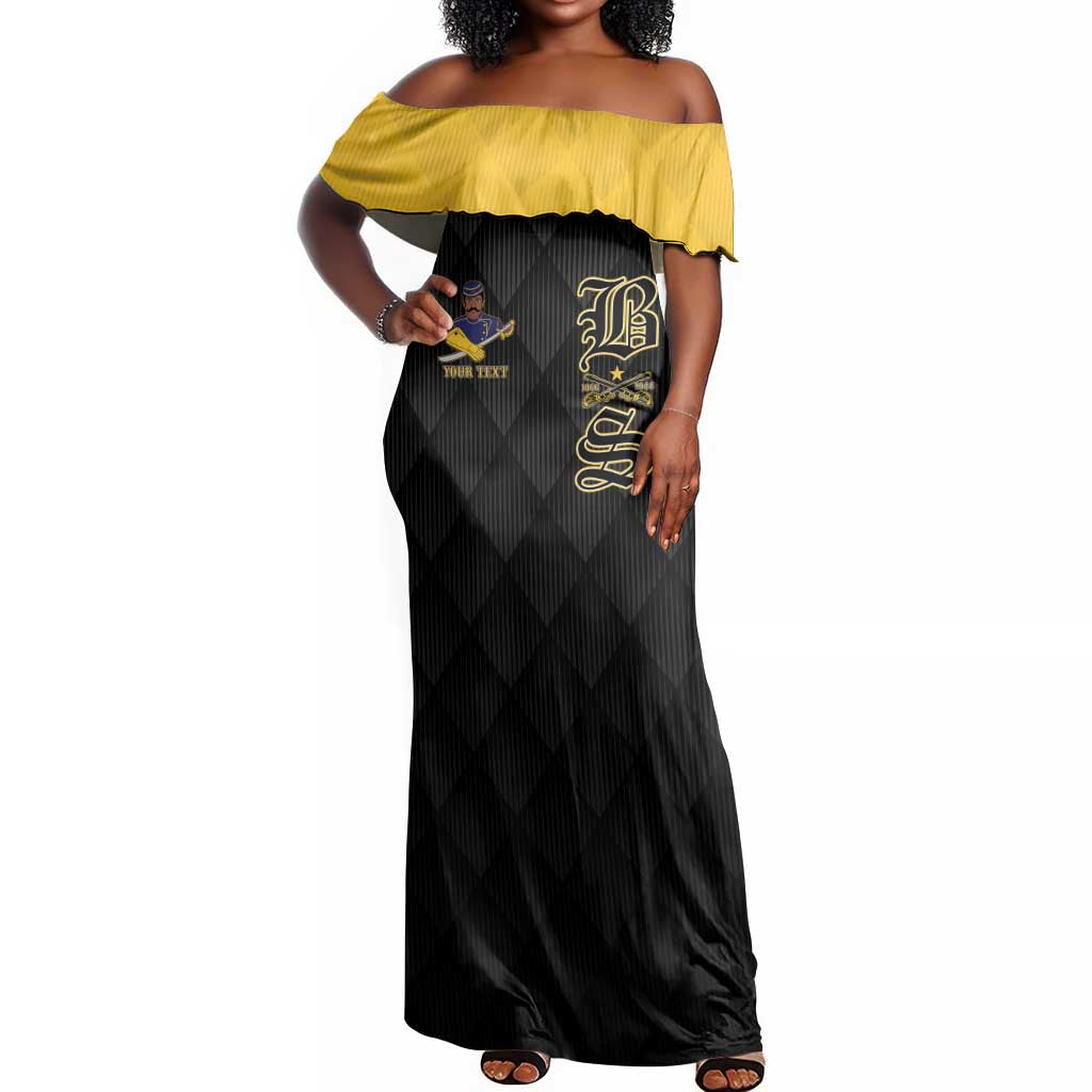 Personalized Buffalo Soldiers Off Shoulder Maxi Dress We Can We Will Ready and Forward