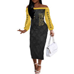 Personalized Buffalo Soldiers Off The Shoulder Long Sleeve Dress We Can We Will Ready and Forward