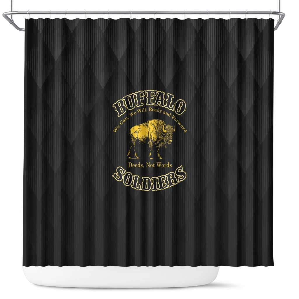 Buffalo Soldiers Shower Curtain We Can We Will Ready and Forward
