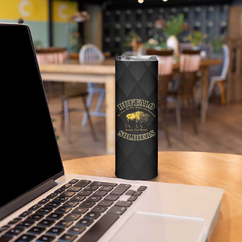 Buffalo Soldiers Skinny Tumbler We Can We Will Ready and Forward