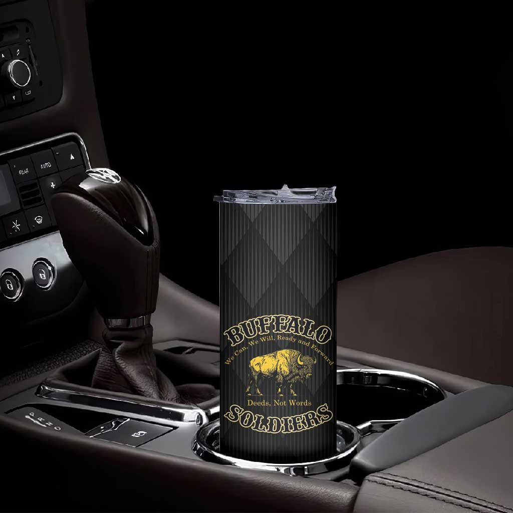 Buffalo Soldiers Skinny Tumbler We Can We Will Ready and Forward