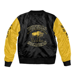 Personalized Buffalo Soldiers Sleeve Zip Bomber Jacket We Can We Will Ready and Forward