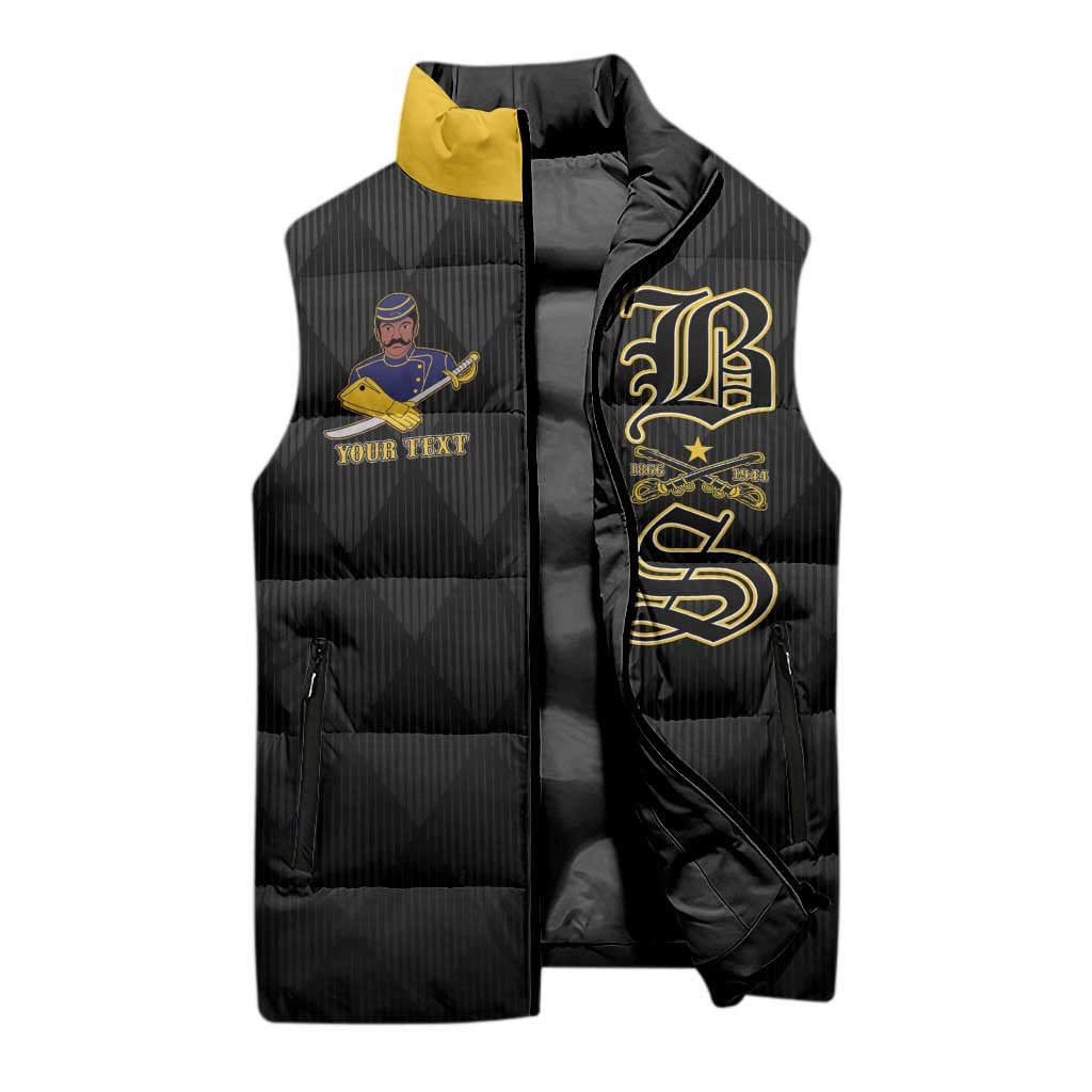 Personalized Buffalo Soldiers Sleeveless Puffer Jacket We Can We Will Ready and Forward