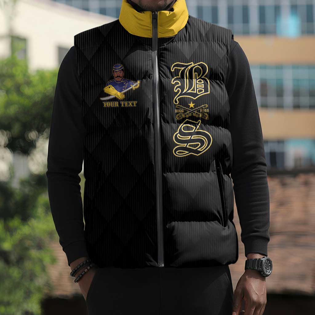 Personalized Buffalo Soldiers Sleeveless Puffer Jacket We Can We Will Ready and Forward