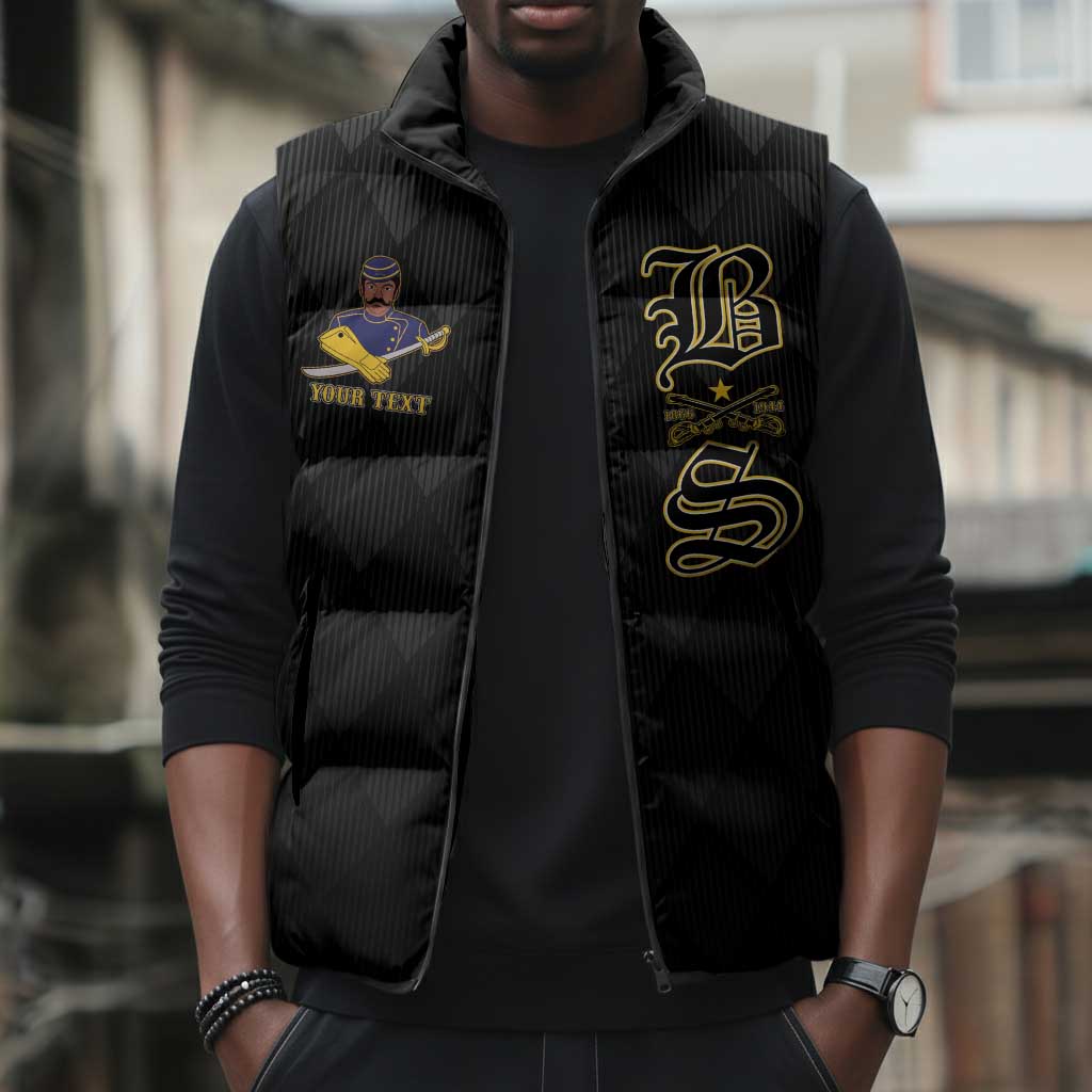 Personalized Buffalo Soldiers Sleeveless Puffer Jacket We Can We Will Ready and Forward
