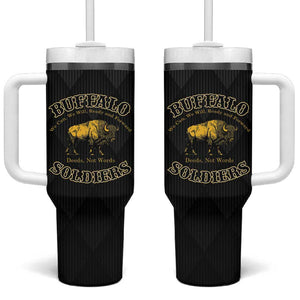 Buffalo Soldiers Tumbler With Handle We Can We Will Ready and Forward