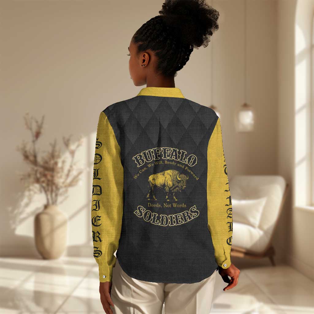 Personalized Buffalo Soldiers Women Casual Shirt We Can We Will Ready and Forward