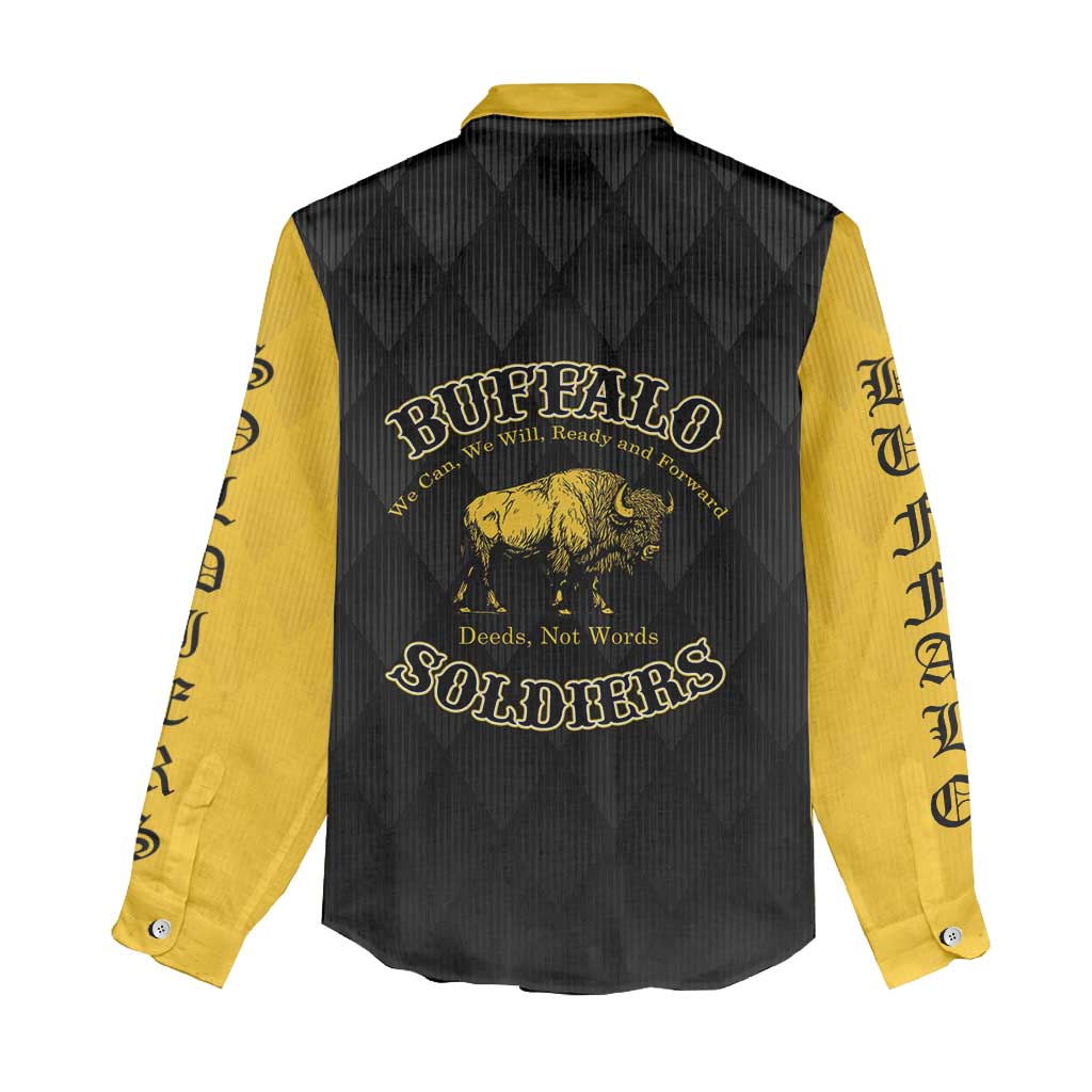 Personalized Buffalo Soldiers Women Casual Shirt We Can We Will Ready and Forward