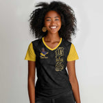 Personalized Buffalo Soldiers Women V-Neck T-Shirt We Can We Will Ready and Forward