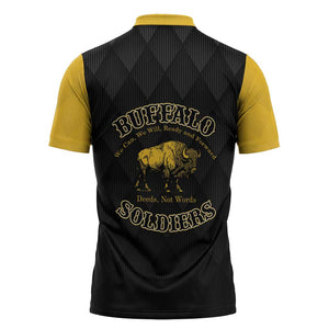 Personalized Buffalo Soldiers Zipper Polo Shirt We Can We Will Ready and Forward