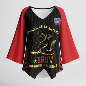 Personalized Harlem Hellfighters Kimono Sleeve Blouse 369th Infantry Regiment Legacy