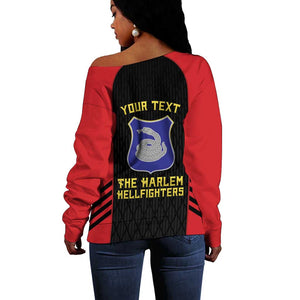 Personalized Harlem Hellfighters Off Shoulder Sweater 369th Infantry Regiment Legacy