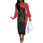 Personalized Harlem Hellfighters Off The Shoulder Long Sleeve Dress 369th Infantry Regiment Legacy