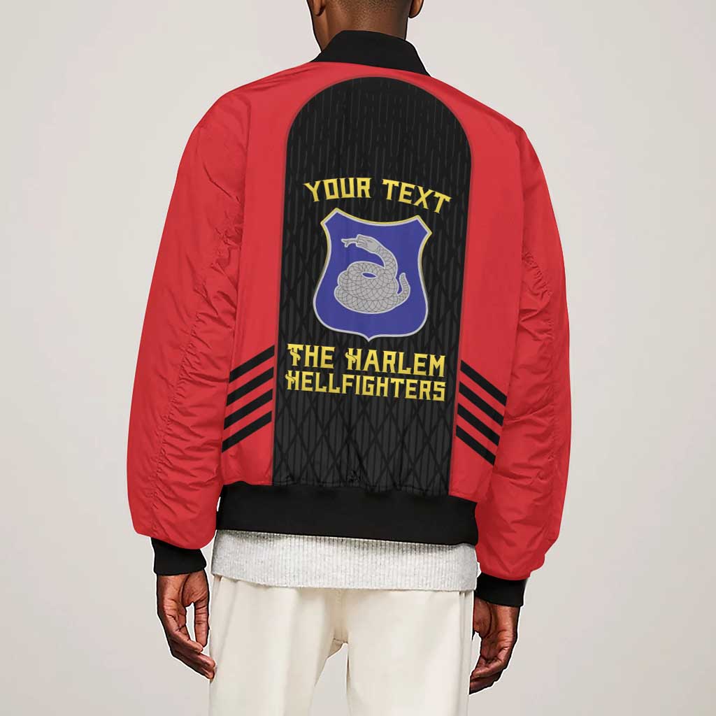 Personalized Harlem Hellfighters Sleeve Zip Bomber Jacket 369th Infantry Regiment Legacy