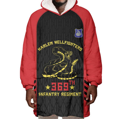 Personalized Harlem Hellfighters Wearable Blanket Hoodie 369th Infantry Regiment Legacy