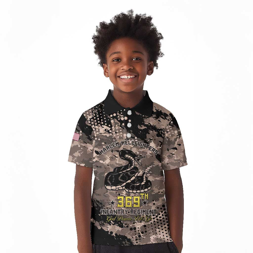 Harlem Hellfighters 369th Infantry Regiment Legacy Kid Polo Shirt God Damn Lets Go