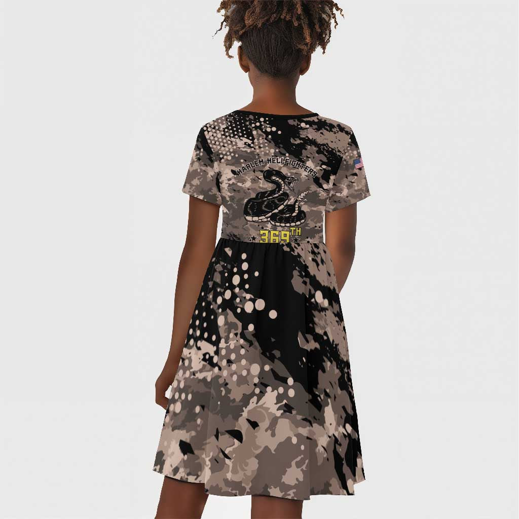 Harlem Hellfighters 369th Infantry Regiment Legacy Kid Short Sleeve Dress God Damn Lets Go