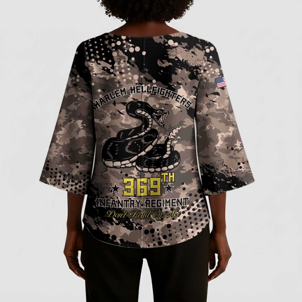 Harlem Hellfighters 369th Infantry Regiment Legacy Kimono Sleeve Blouse God Damn Lets Go