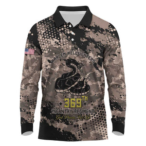 Harlem Hellfighters 369th Infantry Regiment Legacy Long Sleeve Polo Shirt God Damn Lets Go