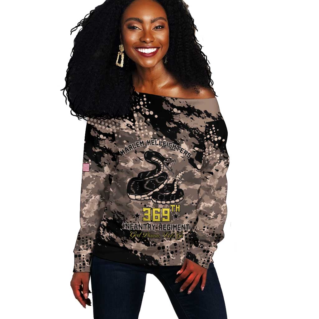 Harlem Hellfighters 369th Infantry Regiment Legacy Off Shoulder Sweater God Damn Lets Go