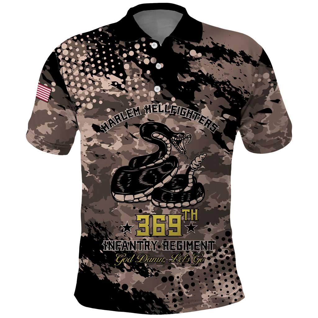 Harlem Hellfighters 369th Infantry Regiment Legacy Polo Shirt God Damn Lets Go