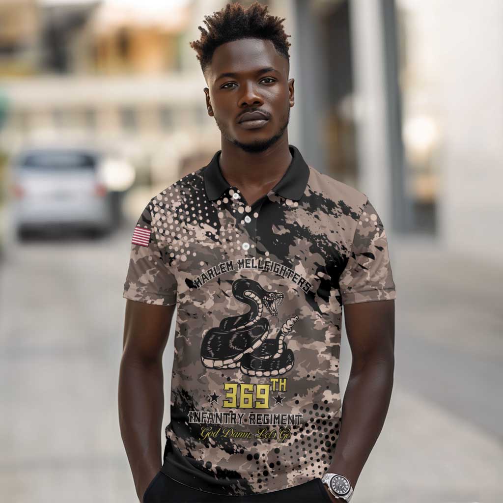 Harlem Hellfighters 369th Infantry Regiment Legacy Polo Shirt God Damn Lets Go