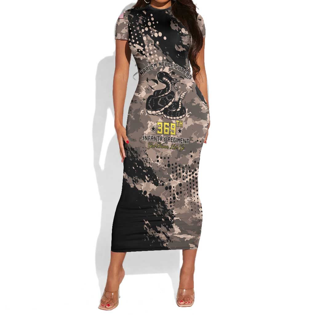 Harlem Hellfighters 369th Infantry Regiment Legacy Short Sleeve Bodycon Dress God Damn Lets Go