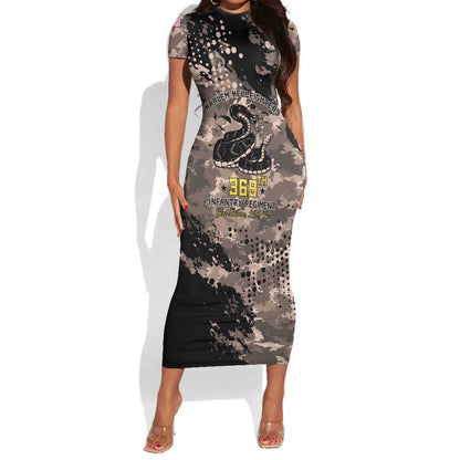 Harlem Hellfighters 369th Infantry Regiment Legacy Short Sleeve Bodycon Dress God Damn Lets Go