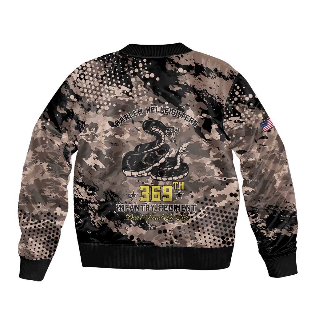 Harlem Hellfighters 369th Infantry Regiment Legacy Sleeve Zip Bomber Jacket God Damn Lets Go