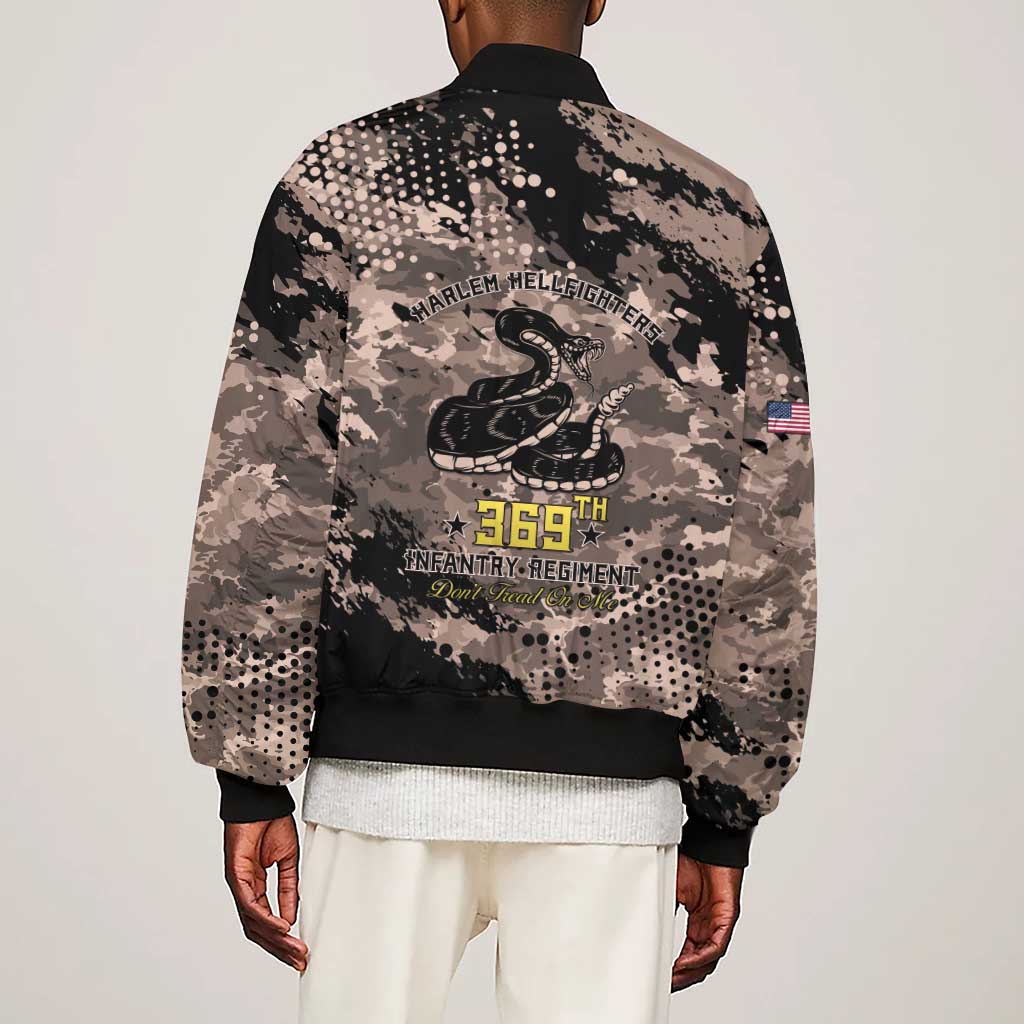Harlem Hellfighters 369th Infantry Regiment Legacy Sleeve Zip Bomber Jacket God Damn Lets Go