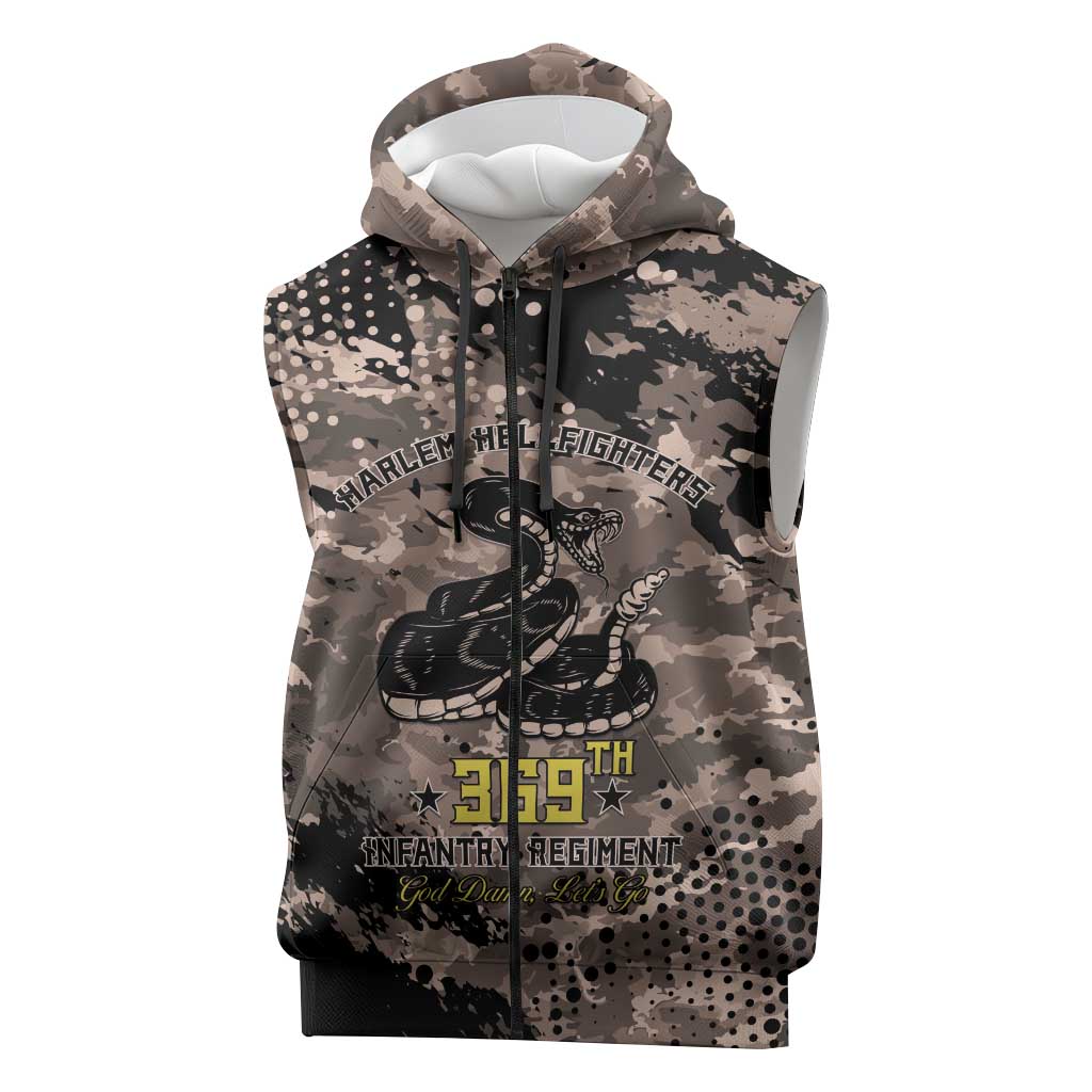 Harlem Hellfighters 369th Infantry Regiment Legacy Sleeveless Zip Hoodie God Damn Lets Go