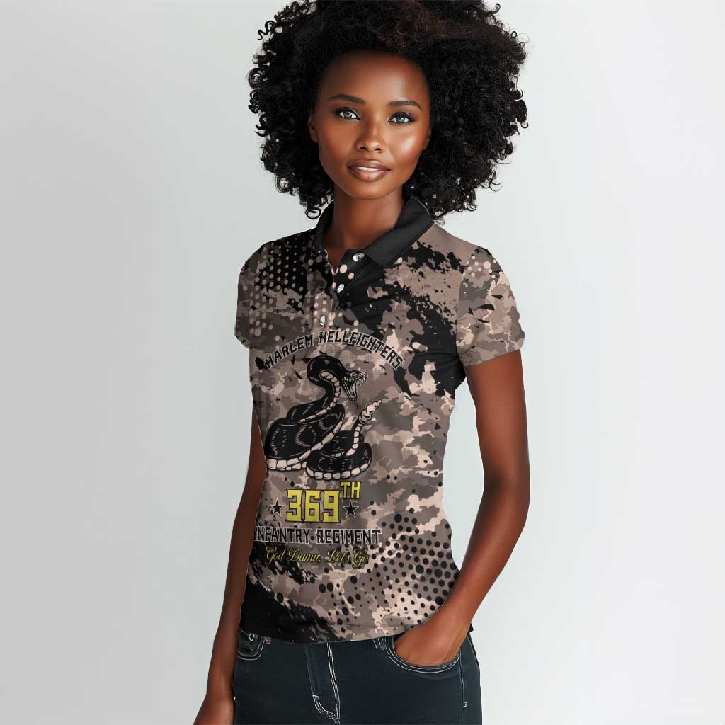 Harlem Hellfighters 369th Infantry Regiment Legacy Women Polo Shirt God Damn Lets Go