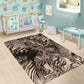African Safari Zebra Leopard Swirl Pattern Area Rug