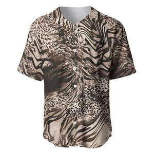 African Safari Zebra Leopard Swirl Pattern Baseball Jersey