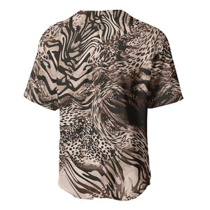 African Safari Zebra Leopard Swirl Pattern Baseball Jersey