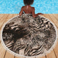 African Safari Zebra Leopard Swirl Pattern Beach Blanket