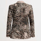 African Safari Zebra Leopard Swirl Pattern Blazer
