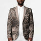 African Safari Zebra Leopard Swirl Pattern Blazer