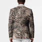 African Safari Zebra Leopard Swirl Pattern Blazer
