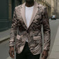 African Safari Zebra Leopard Swirl Pattern Blazer