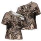 African Safari Zebra Leopard Swirl Pattern Cross Shoulder Shirt
