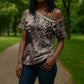 African Safari Zebra Leopard Swirl Pattern Cross Shoulder Shirt