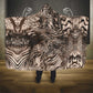 African Safari Zebra Leopard Swirl Pattern Hooded Blanket