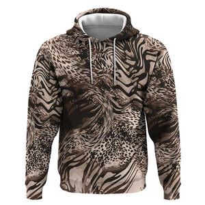African Safari Zebra Leopard Swirl Pattern Hoodie