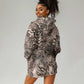 African Safari Zebra Leopard Swirl Pattern Hoodie Dress