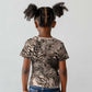 African Safari Zebra Leopard Swirl Pattern Kid T shirt