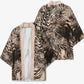 African Safari Zebra Leopard Swirl Pattern Kimono