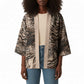 African Safari Zebra Leopard Swirl Pattern Kimono