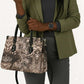 African Safari Zebra Leopard Swirl Pattern Leather Bag